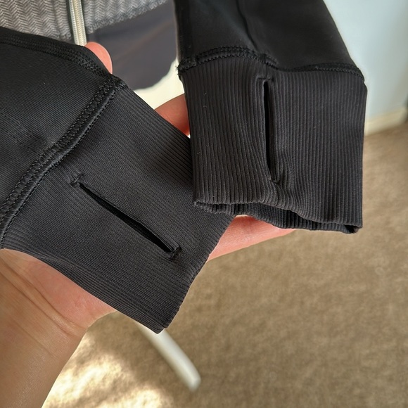 LULULEMON Asana Herringbone Full Zip Jacket Black & Gray Size 4 - Picture 12 of 14